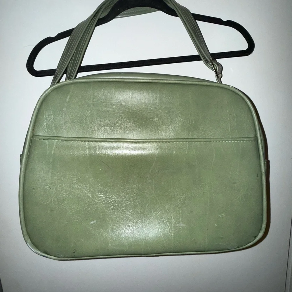 Vintage Green Women's faux leather tote Bag